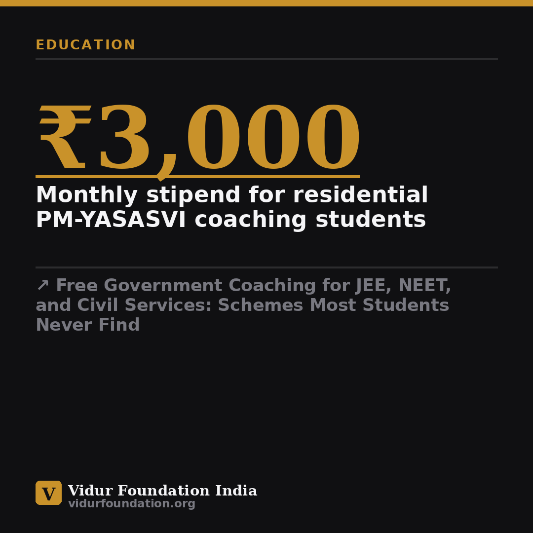 Free Government Coaching for JEE, NEET, and Civil Services: Schemes Most Students Never Find — key fact card
