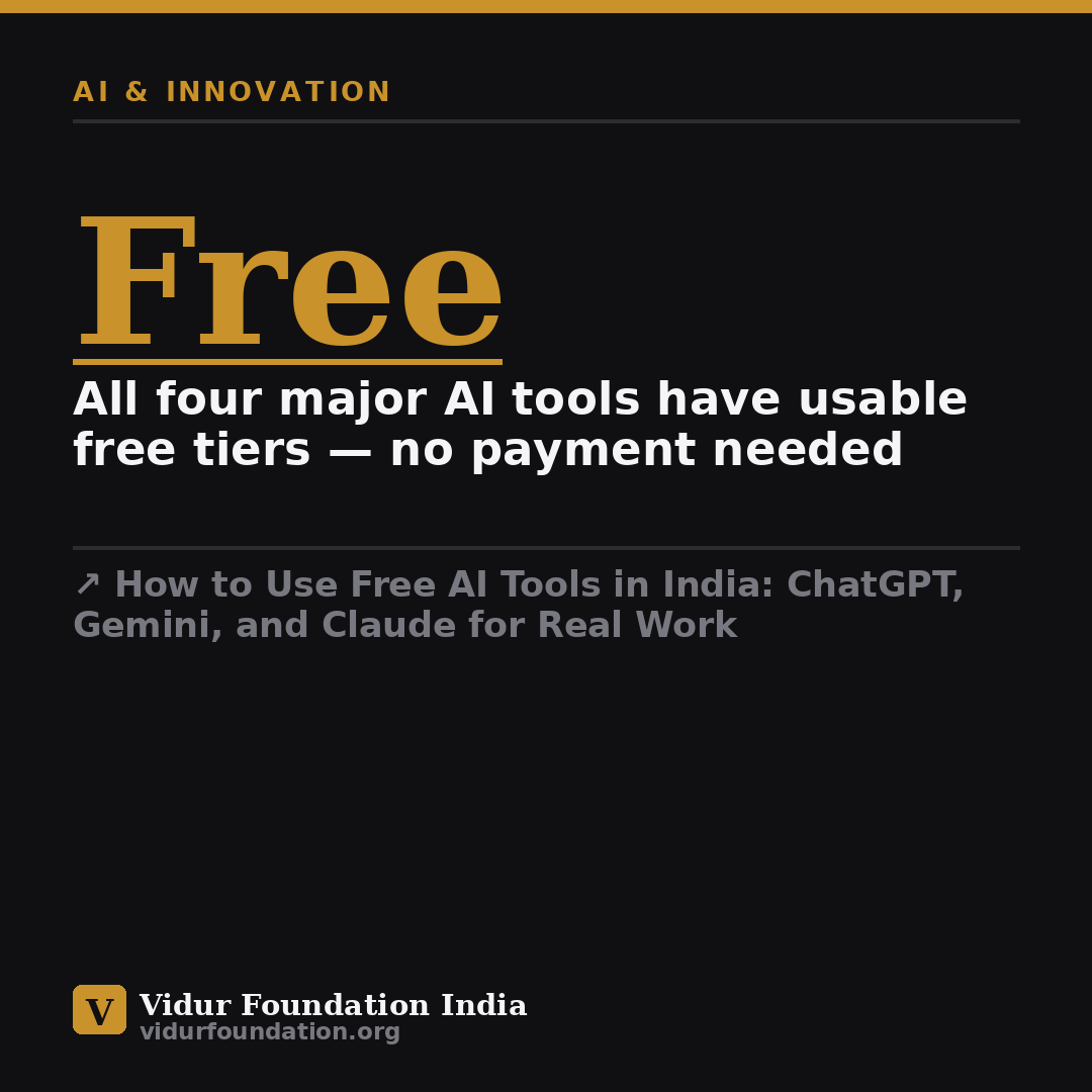 How to Use Free AI Tools in India: ChatGPT, Gemini, and Claude for Real Work — key fact card