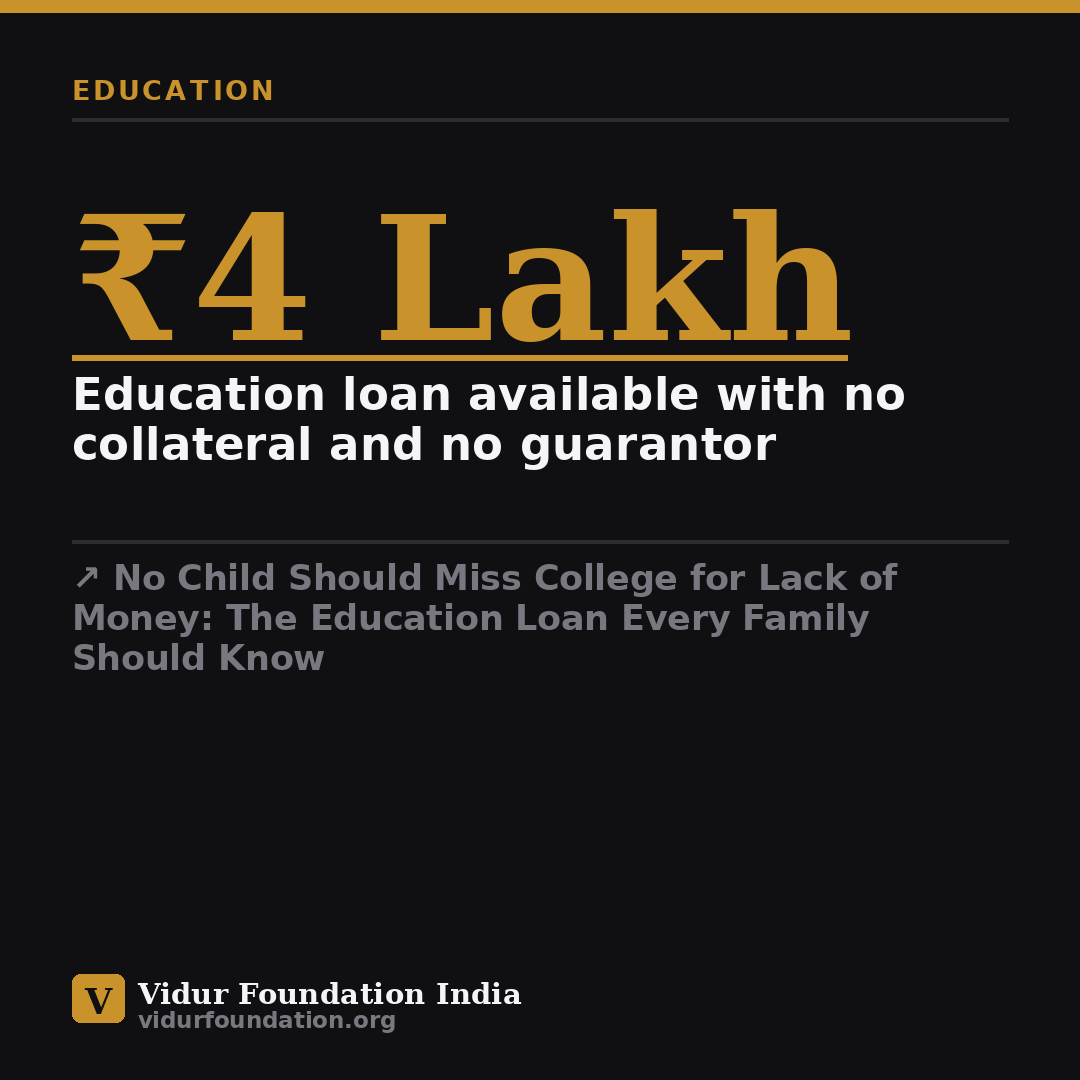 No Child Should Miss College for Lack of Money: The Education Loan Every Family Should Know — key fact card