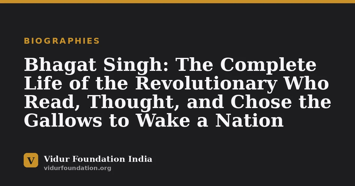 Bhagat Singh: The Complete Life of the Revolutionary Who Read, Thought, and Chose the Gallows to Wake a Nation