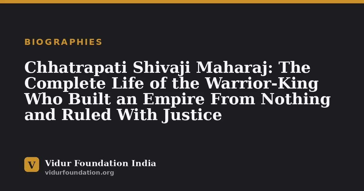 Chhatrapati Shivaji Maharaj: The Complete Life of the Warrior-King Who Built an Empire From Nothing and Ruled With Justice