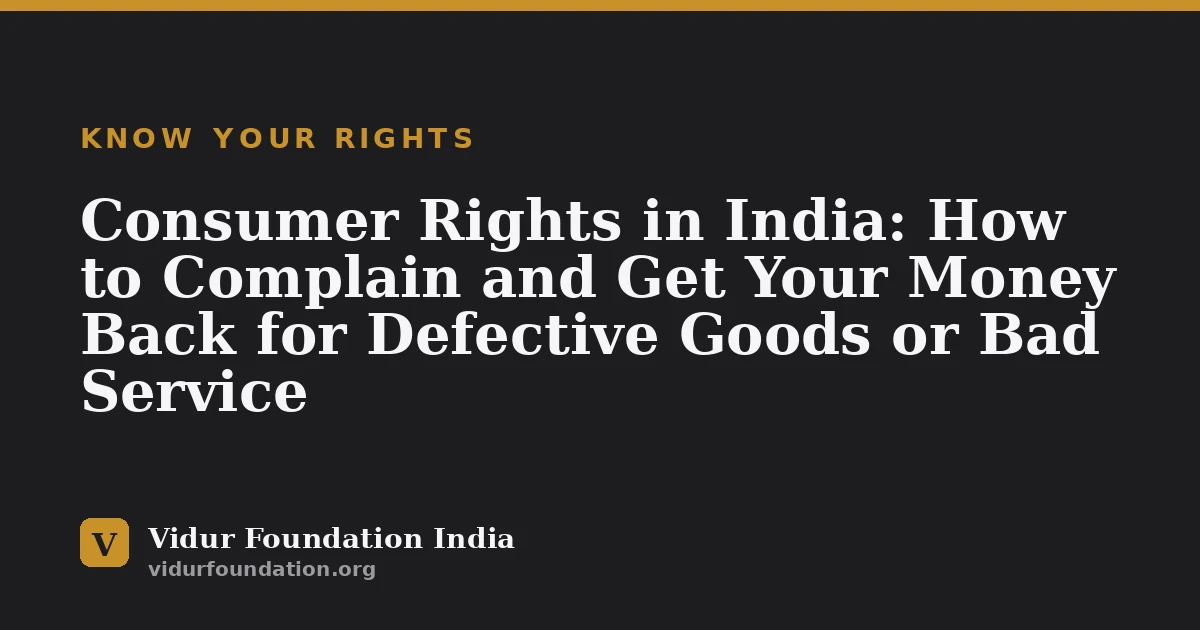 Consumer Rights in India: How to Complain and Get Your Money Back for Defective Goods or Bad Service