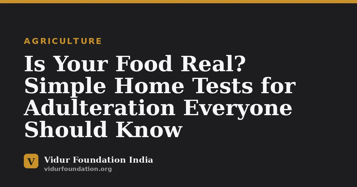Is Your Food Real? Simple Home Tests for Adulteration Everyone Should Know