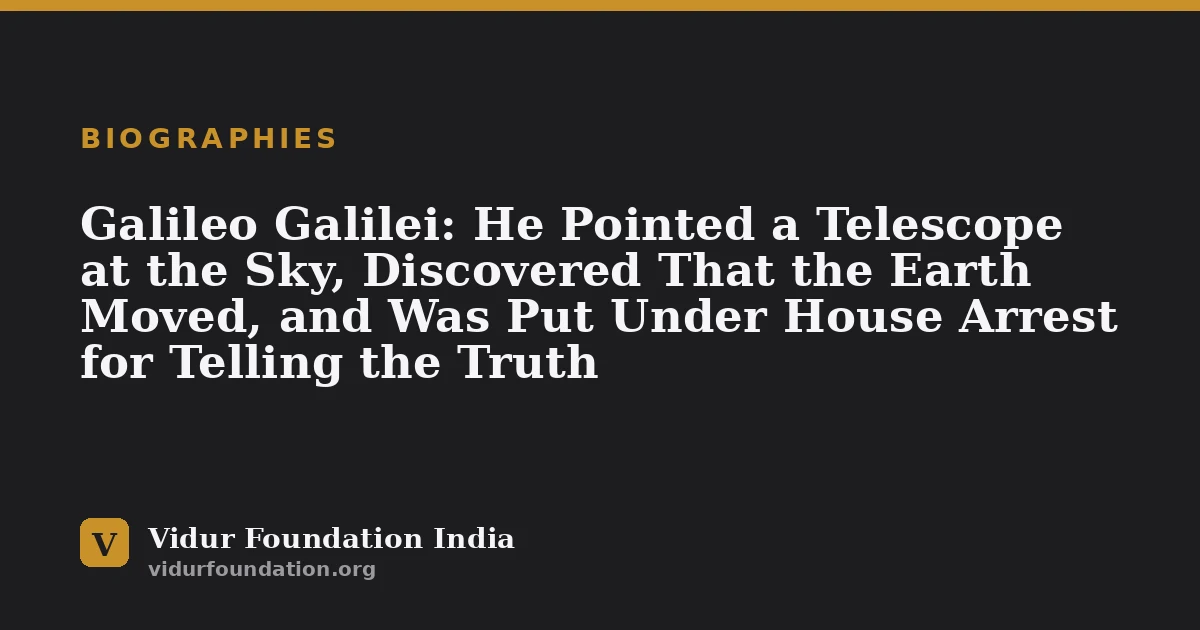 Galileo Galilei: He Pointed a Telescope at the Sky, Discovered That the Earth Moved, and Was Put Under House Arrest for Telling the Truth