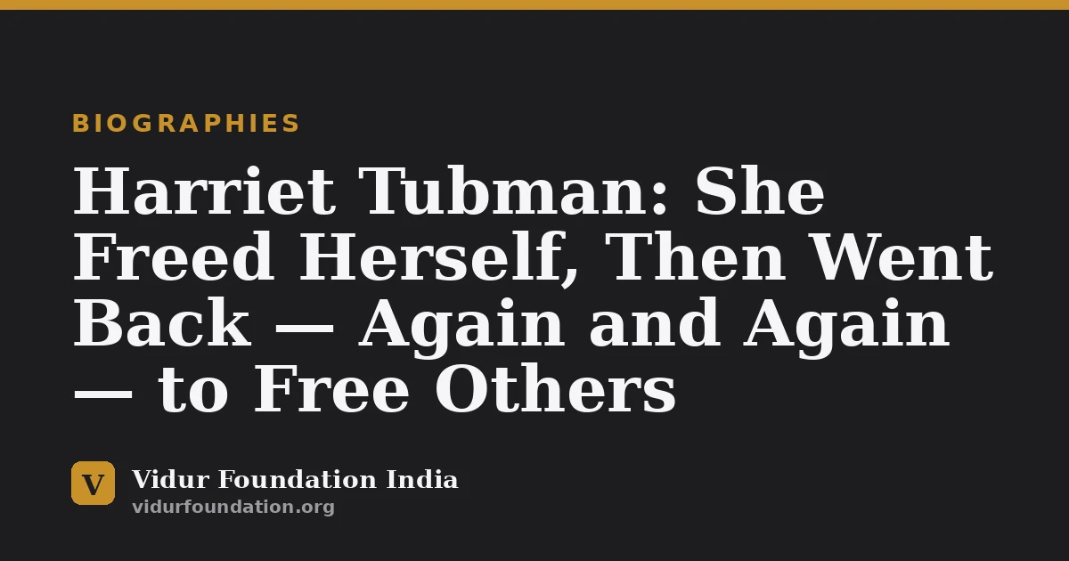 Harriet Tubman: She Freed Herself, Then Went Back — Again and Again — to Free Others