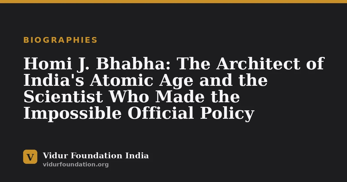 Homi J. Bhabha: The Architect of India's Atomic Age and the Scientist Who Made the Impossible Official Policy