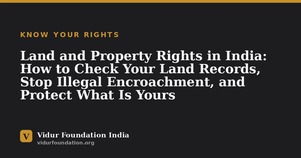 Land and Property Rights in India: How to Check Your Land Records, Stop Illegal Encroachment, and Protect What Is Yours
