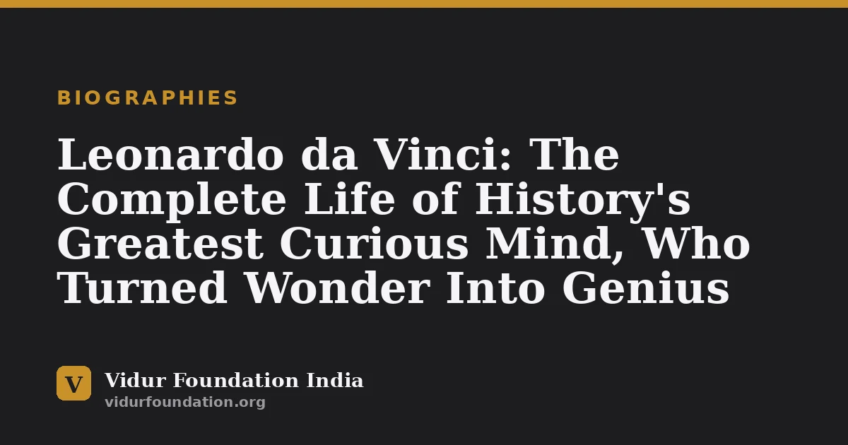 Leonardo da Vinci: The Complete Life of History's Greatest Curious Mind, Who Turned Wonder Into Genius