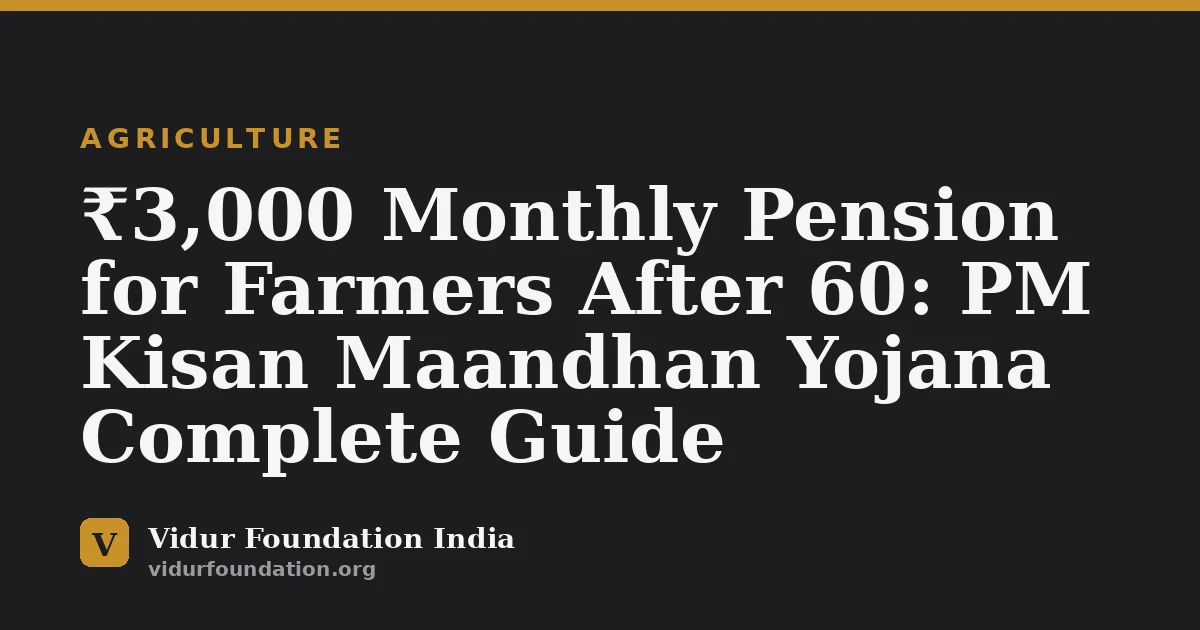 ₹3,000 Monthly Pension for Farmers After 60: PM Kisan Maandhan Yojana Complete Guide
