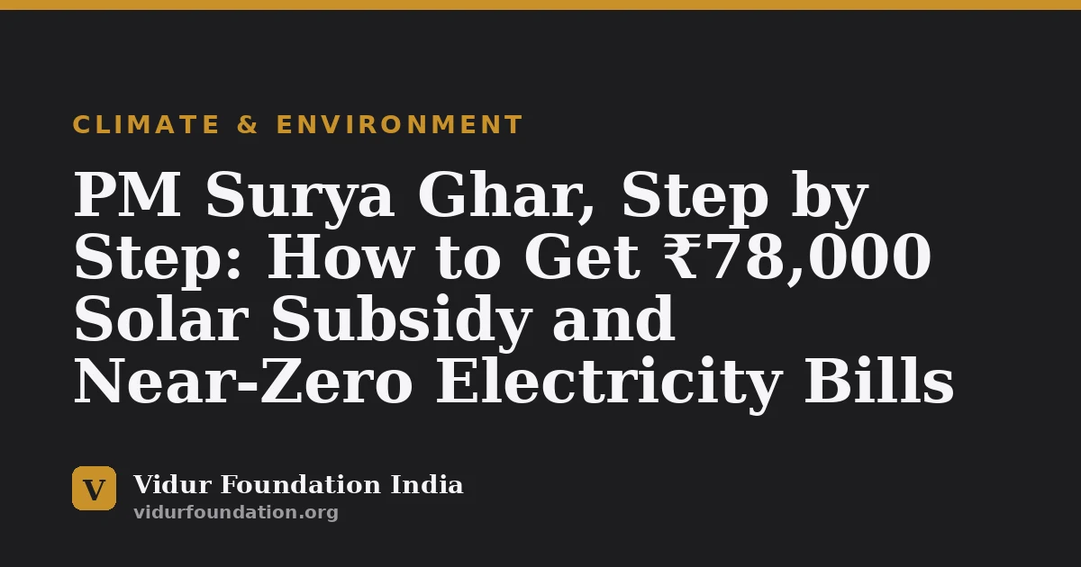 PM Surya Ghar, Step by Step: How to Get ₹78,000 Solar Subsidy and Near-Zero Electricity Bills