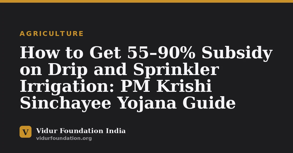 How to Get 55–90% Subsidy on Drip and Sprinkler Irrigation: PM Krishi Sinchayee Yojana Guide